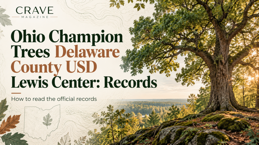 Ohio Champion Trees Delaware County USD Lewis Center: Records editorial illustration
